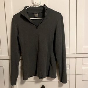 REÍ gray jersey pullover with 1/4 zipper
